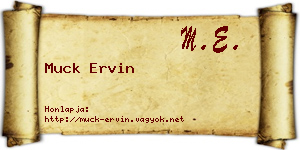 Muck Ervin névjegykártya