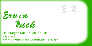 ervin muck business card